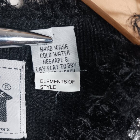 Storybook Knits LRG Long Black Cardigan Sweater Embellished Pink, Silver, Black - Picture 16 of 16